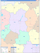 Palo Alto County Wall Map Color Cast Style